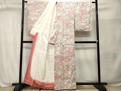 平和屋着物■上質な小紋　雲取り吉祥花文　正絹　逸品　CABJ3063ev
