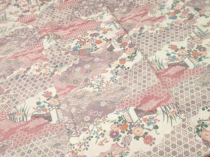 平和屋着物■上質な小紋　雲取り吉祥花文　正絹　逸品　CABJ3063ev
