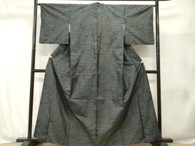 平和屋着物■本場大島紬　流水草花文　正絹　逸品　CABJ3065ev