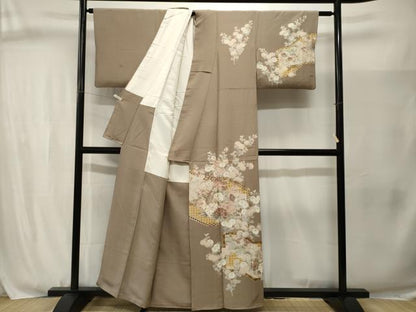 平和屋着物■訪問着　屏風花鳥文　孔雀　金彩　正絹　逸品　CABJ3069ev