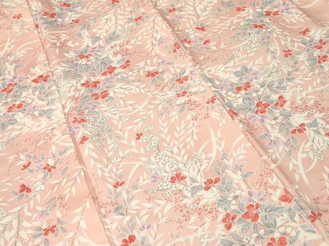 平和屋着物■上質な小紋　枝花文　正絹　逸品　CABJ3076ev