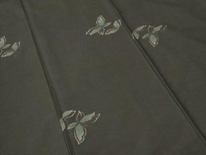 平和屋着物■上質な紬　舞蝶文　黒地　正絹　逸品　CABJ3079ev
