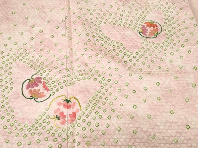平和屋着物■訪問着　刺繍　絞り　花蝶文　金糸　正絹　逸品　CABJ3081ev