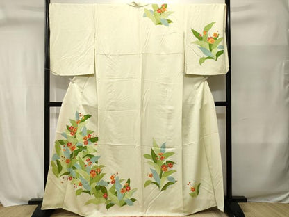 平和屋着物■訪問着　草花文　正絹　逸品　CABJ3082ev