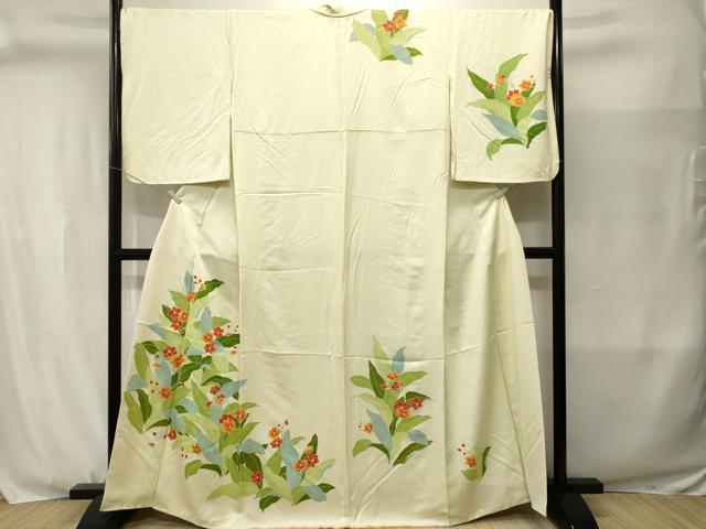 平和屋着物■訪問着　草花文　正絹　逸品　CABJ3082ev
