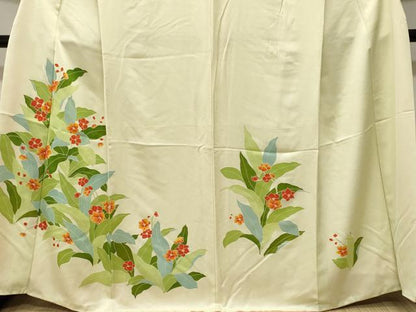 平和屋着物■訪問着　草花文　正絹　逸品　CABJ3082ev