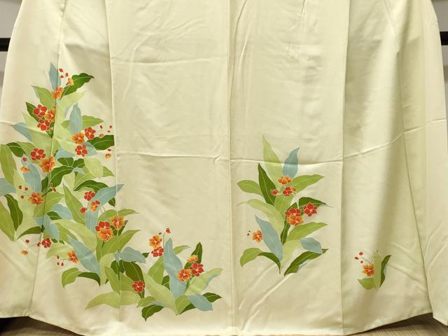 平和屋着物■訪問着　草花文　正絹　逸品　CABJ3082ev