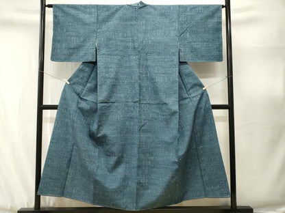 平和屋着物■上質な紬　幾何学文　正絹　逸品　CABJ3084ev