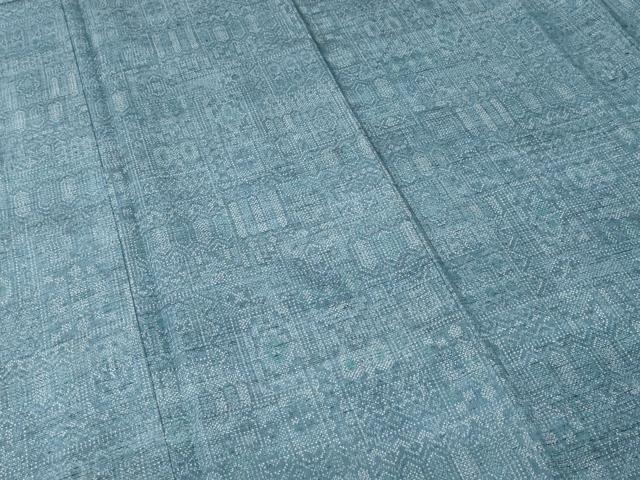 平和屋着物■上質な紬　幾何学文　正絹　逸品　CABJ3084ev