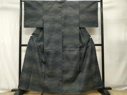 平和屋着物■本場大島紬　薩摩結城　横段文　正絹　逸品　CABJ3087ev