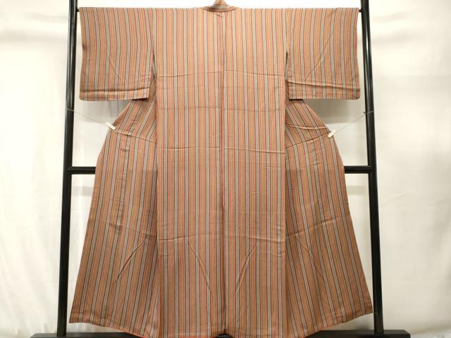 平和屋着物■上質な小紋　縞　胴抜き仕立て　正絹　逸品　CABJ3090ev