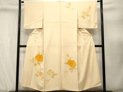 平和屋着物■訪問着　刺繍　枝花文　正絹　逸品　CABJ3092ev