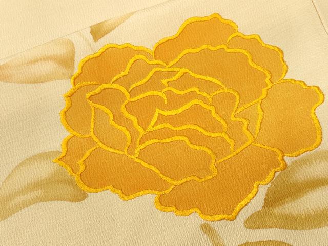 平和屋着物■訪問着　刺繍　枝花文　正絹　逸品　CABJ3092ev
