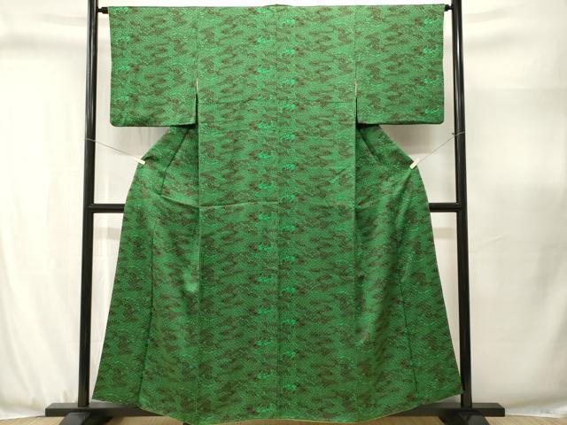平和屋着物■上質な小紋　流水扇面花文　正絹　逸品　CABJ3093ev