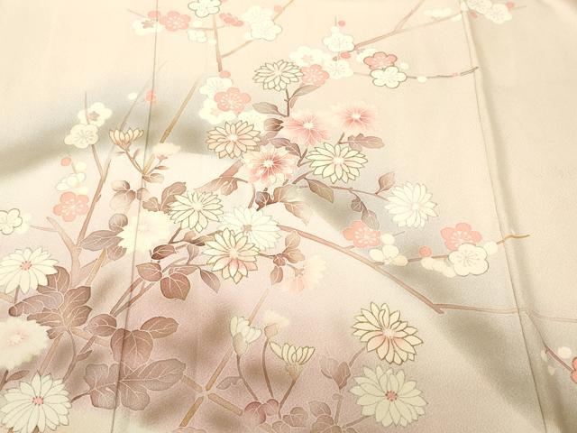 平和屋着物■訪問着　刺繍　枝花文　暈し染め　金彩　正絹　逸品　CABJ3096ev
