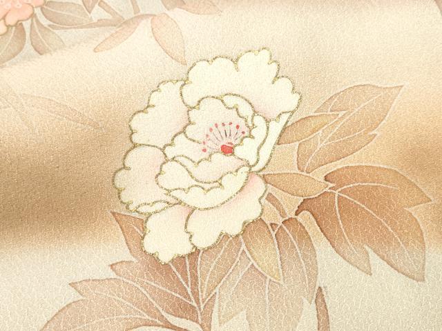 平和屋着物■訪問着　刺繍　枝花文　暈し染め　金彩　正絹　逸品　CABJ3096ev