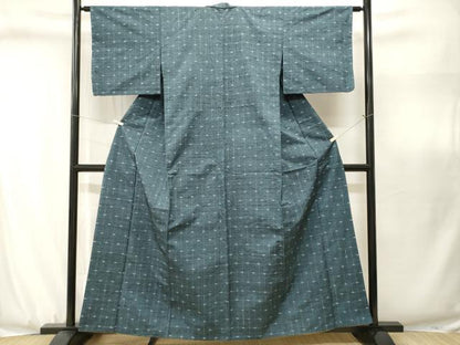平和屋着物■上質な紬　絵絣間道　胴抜き仕立て　正絹　逸品　CABJ3102ev