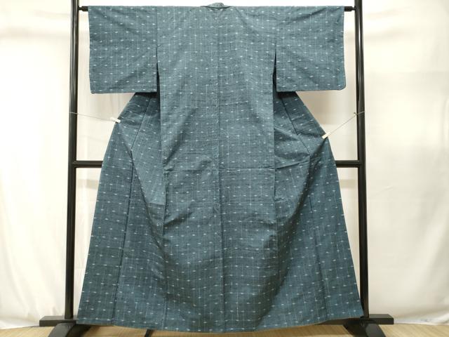 平和屋着物■上質な紬　絵絣間道　胴抜き仕立て　正絹　逸品　CABJ3102ev
