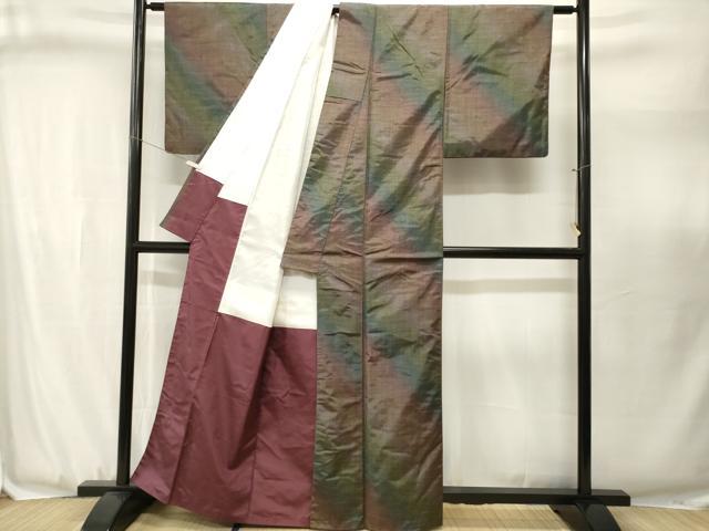 平和屋着物■上質な紬　霞文　正絹　逸品　CABJ3106ev
