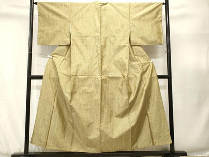 平和屋着物■上質な紬　麻の葉文様　正絹　逸品　CABJ3109ev