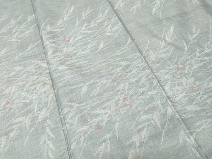 平和屋着物■上質な紬　草花文　正絹　逸品　CABJ3110ev