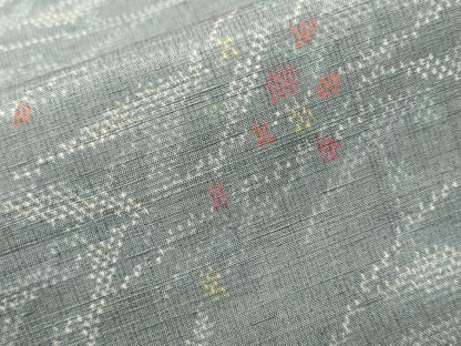 平和屋着物■上質な紬　草花文　正絹　逸品　CABJ3110ev