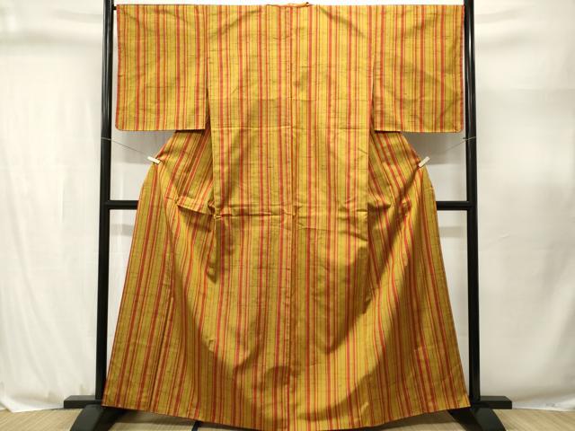 平和屋着物■上質な紬　縞　正絹　逸品　CABJ3111ev