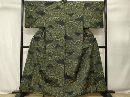 平和屋着物■本場大島紬　9マルキ　吉祥草花文　正絹　逸品　CABJ3112ev