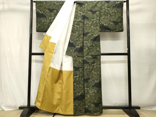 平和屋着物■本場大島紬　9マルキ　吉祥草花文　正絹　逸品　CABJ3112ev