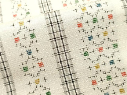 平和屋着物■上質な紬　十字絣間道　正絹　逸品　CABJ3115ev
