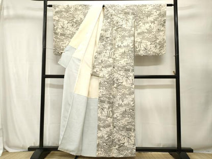 平和屋着物■上質な小紋　御所解文　正絹　逸品　CABJ3118ev