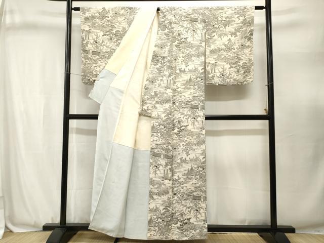 平和屋着物■上質な小紋　御所解文　正絹　逸品　CABJ3118ev