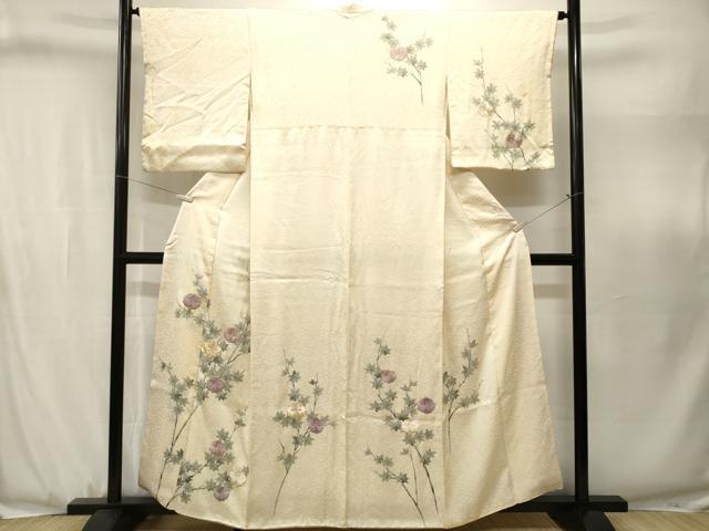 平和屋着物■訪問着　駒刺繍　枝楓花文　正絹　逸品　CABJ3119ev