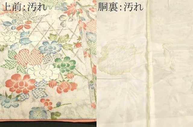 平和屋着物■上質な小紋　籠目笹梅文　枝花文　正絹　逸品　CABJ3121ev