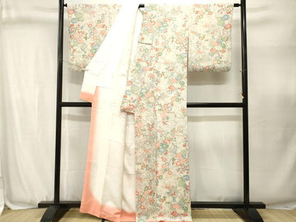 平和屋着物■上質な小紋　籠目笹梅文　枝花文　正絹　逸品　CABJ3121ev