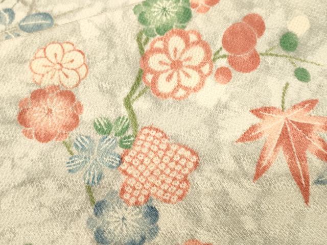 平和屋着物■上質な小紋　籠目笹梅文　枝花文　正絹　逸品　CABJ3121ev