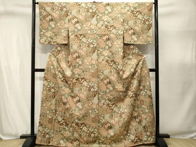 平和屋着物■上質な小紋　辻が花　金彩　正絹　逸品　CABJ3123ev
