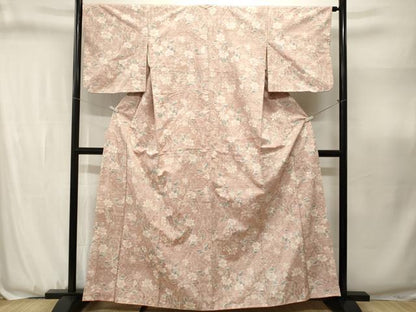 平和屋着物■上質な紬　短冊枝花文　正絹　逸品　CABJ3128ev