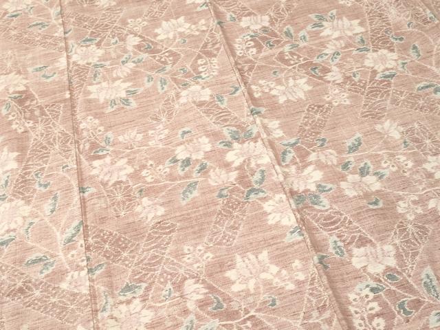 平和屋着物■上質な紬　短冊枝花文　正絹　逸品　CABJ3128ev