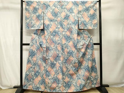 平和屋着物■上質な紬　菱草花文　正絹　逸品　CABJ3131ev