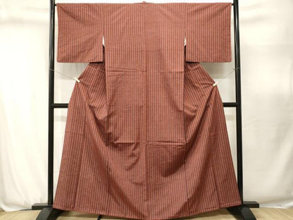 平和屋着物■上質な紬　縞　正絹　逸品　CABJ3134ev