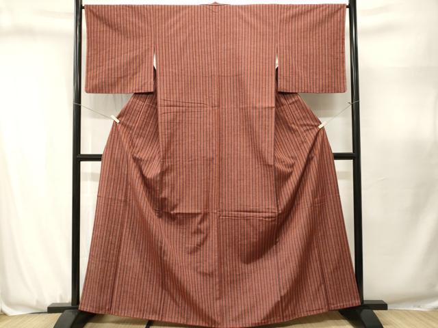 平和屋着物■上質な紬　縞　正絹　逸品　CABJ3134ev