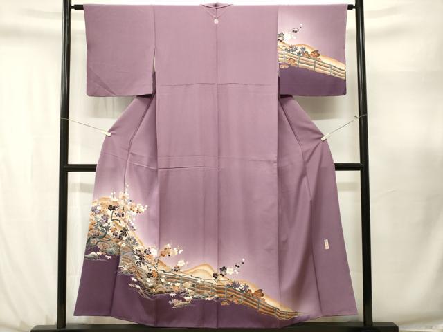 平和屋着物■訪問着　作家物　遠山枝梅文　暈し染め　正絹　逸品　CABJ3138ev