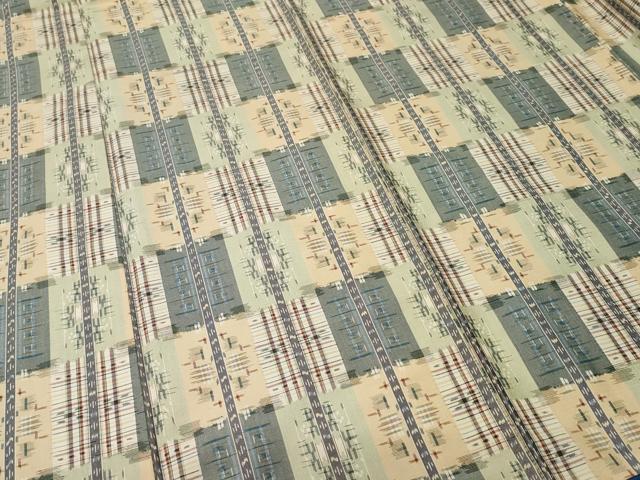 平和屋着物■上質な紬　市松間道　正絹　逸品　CABJ3139ev