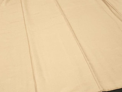 平和屋着物■上質な色無地　横段地紋　薄卵色　正絹　逸品　CABJ3151ev