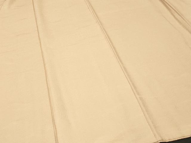 平和屋着物■上質な色無地　横段地紋　薄卵色　正絹　逸品　CABJ3151ev