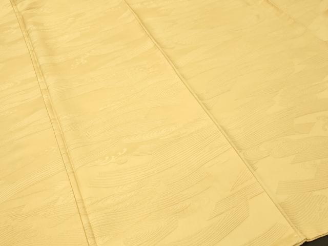 平和屋着物■上質な色無地　立波地紋　刈安色　正絹　逸品　CABJ3152ev