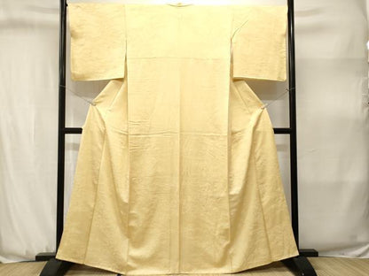 平和屋着物■上質な色無地　立波地紋　淡黄色　正絹　逸品　CABJ3153ev