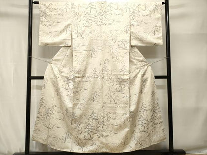 平和屋着物■上質な小紋　樹林文　正絹　逸品　CABJ3158ev