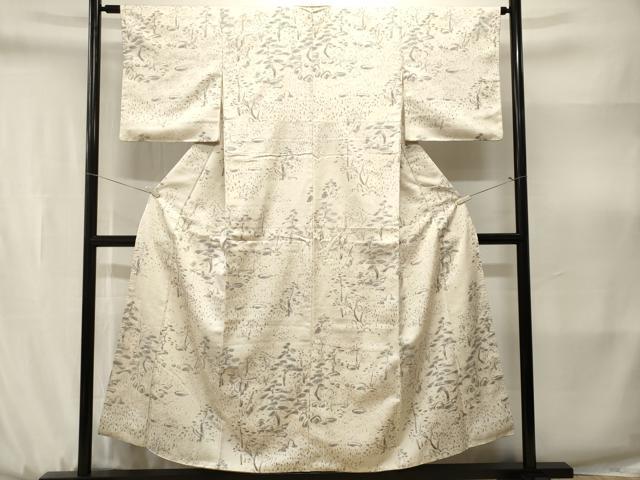 平和屋着物■上質な小紋　樹林文　正絹　逸品　CABJ3158ev